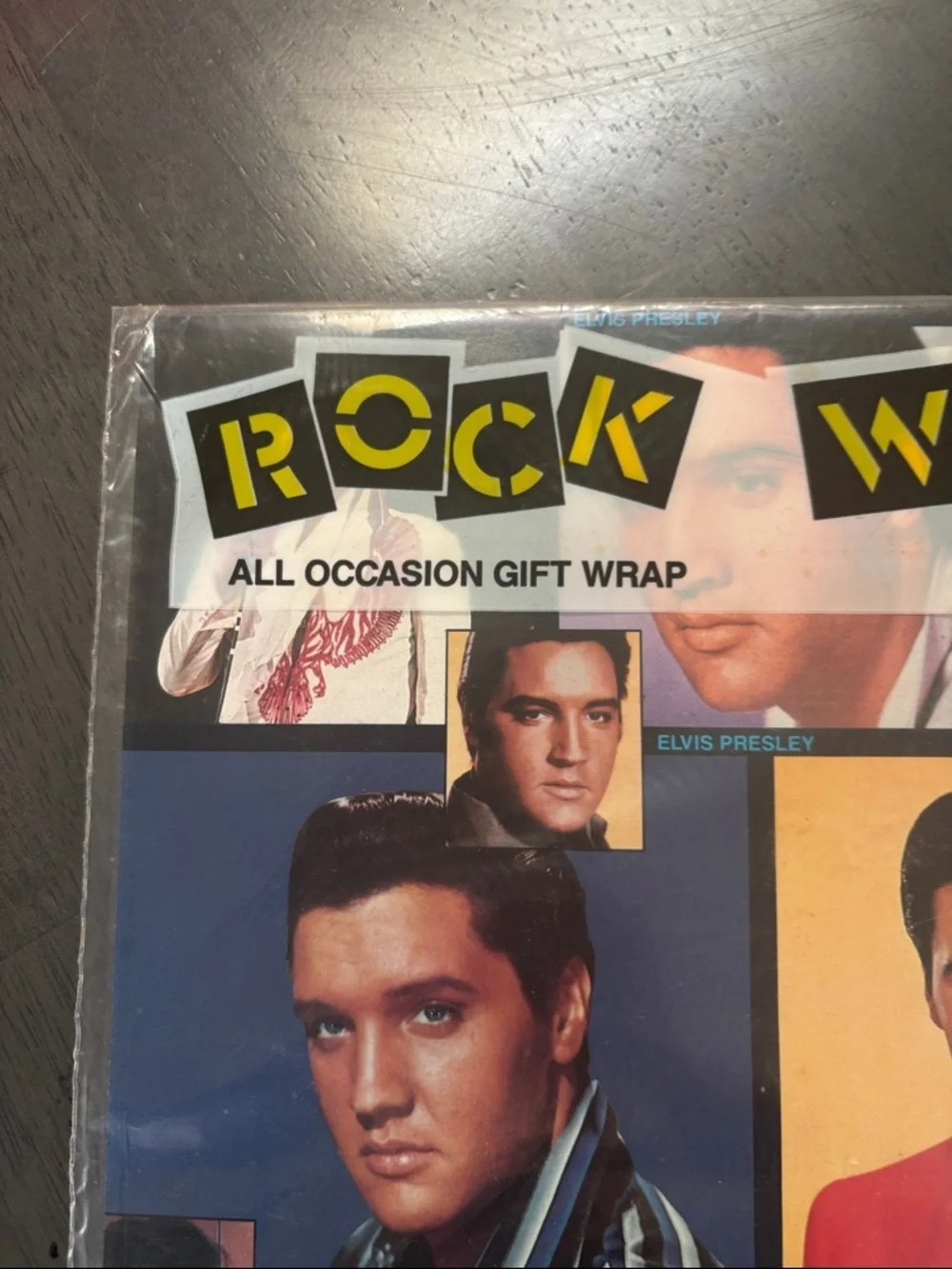 Rock Wraps - Elvis Presley - Wrapping Paper Gift Wrap NWT. RARE! Rock 'N' Roll